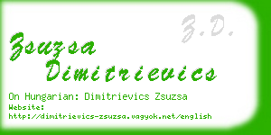 zsuzsa dimitrievics business card